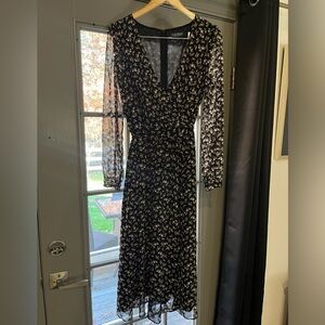 Ralph Lauren Midi Floral Wrap dress, long sleeve size 8